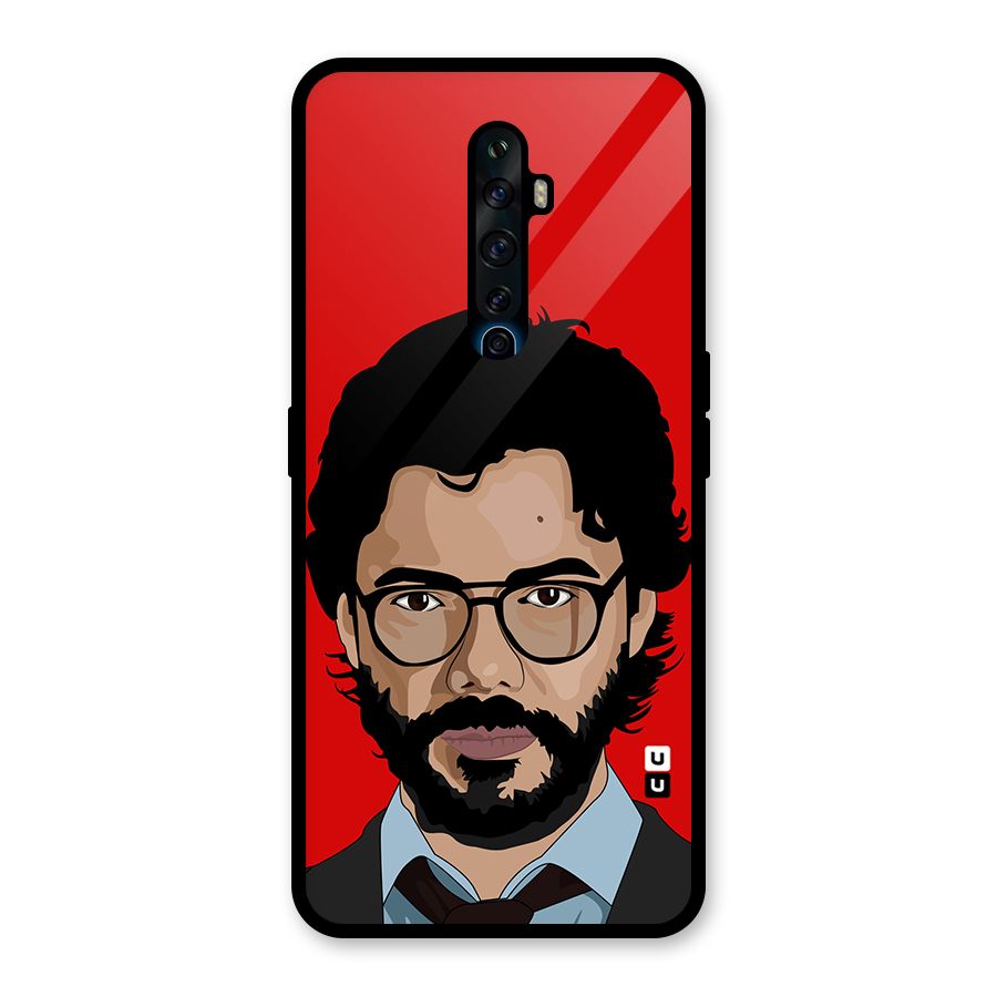 The Professor Illustration Art Glass Back Case for Oppo Reno2 F