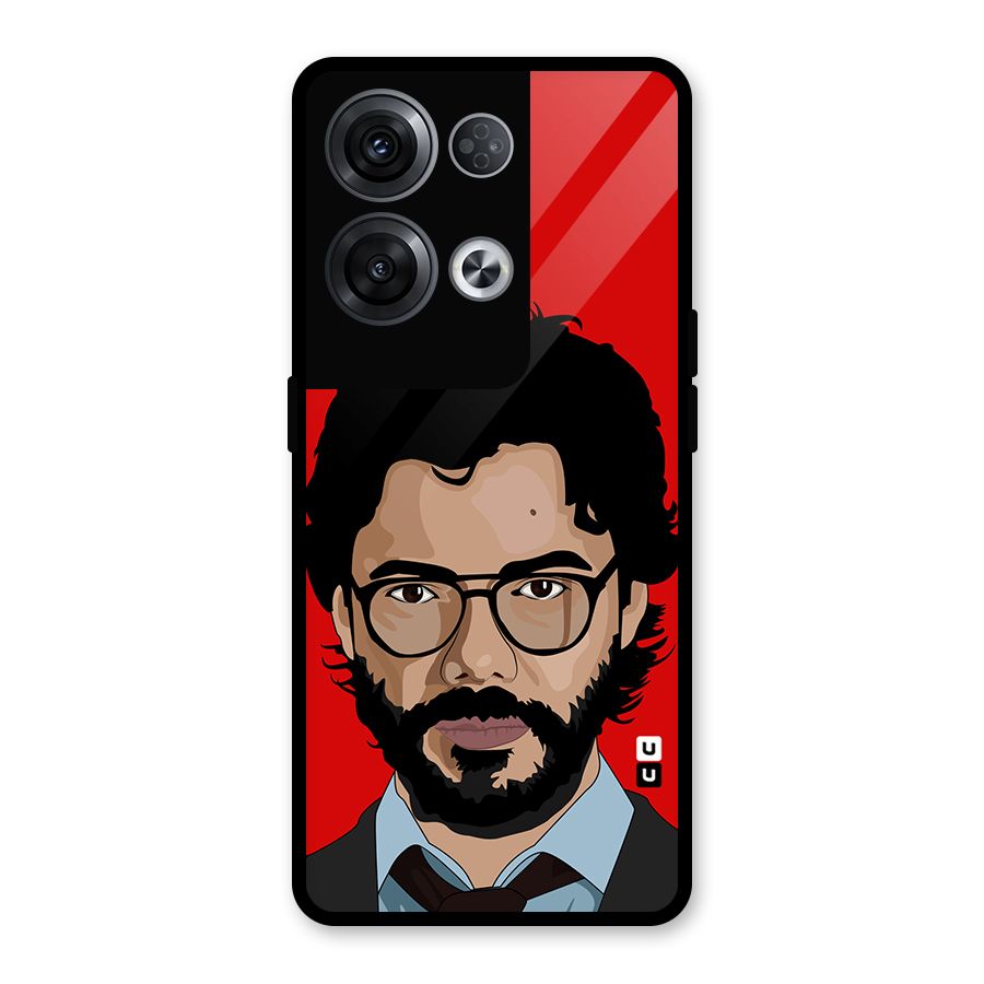 The Professor Illustration Art Glass Back Case for Oppo Reno8 Pro 5G