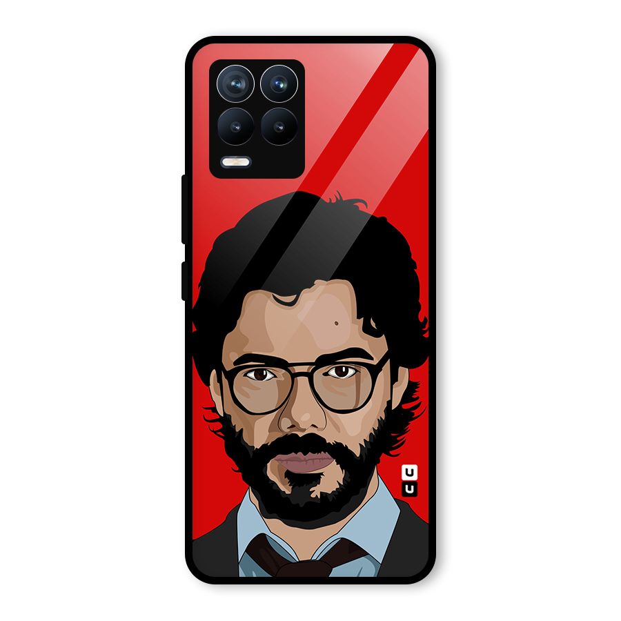The Professor Illustration Art Glass Back Case for Realme 8