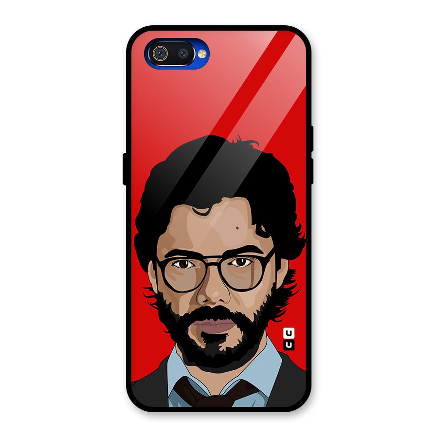 The Professor Illustration Art Glass Back Case for Realme C2