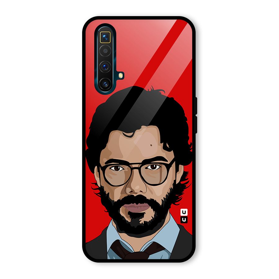 The Professor Illustration Art Glass Back Case for Realme X3