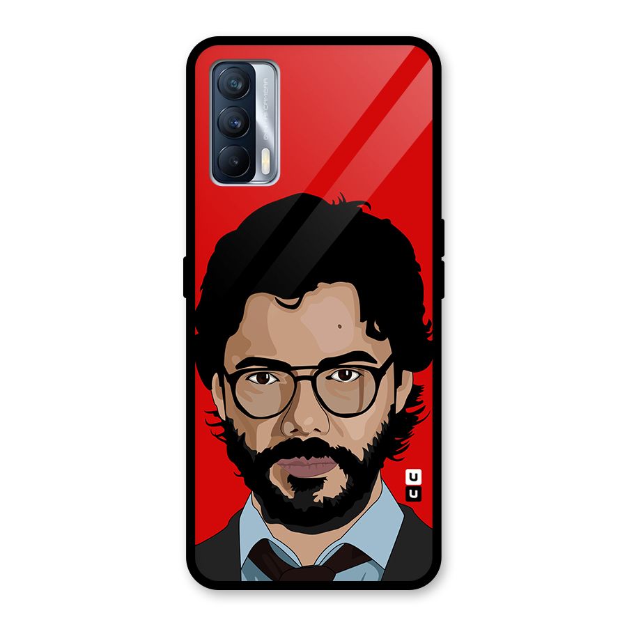 The Professor Illustration Art Glass Back Case for Realme X7