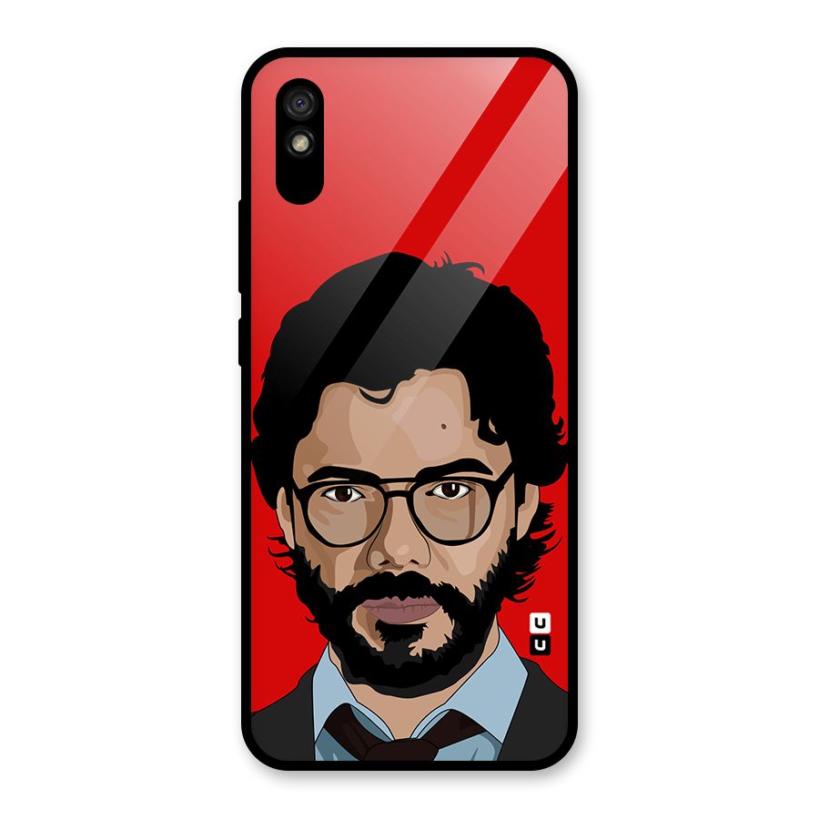 The Professor Illustration Art Glass Back Case for Redmi 9i