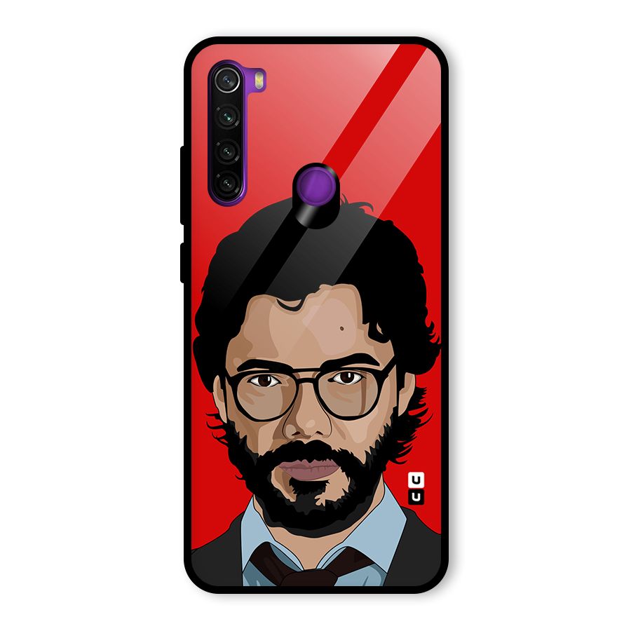 The Professor Illustration Art Glass Back Case for Redmi Note 8