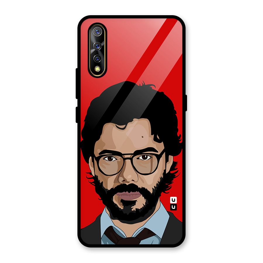 The Professor Illustration Art Glass Back Case for Vivo S1