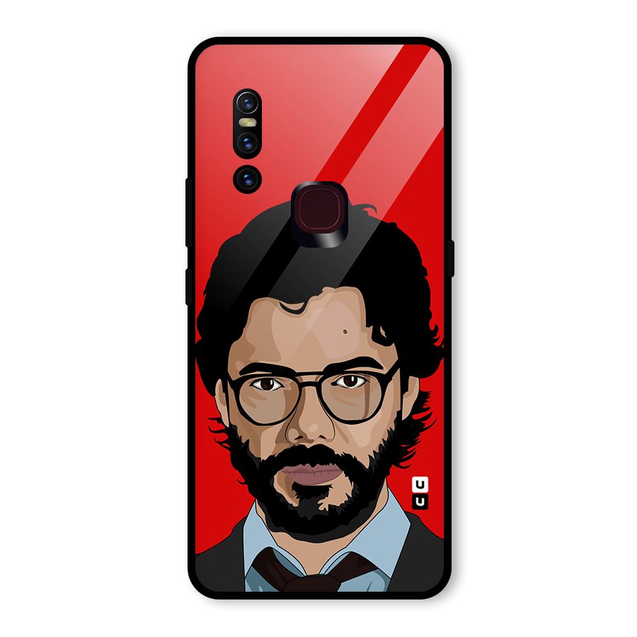 The Professor Illustration Art Glass Back Case for Vivo V15