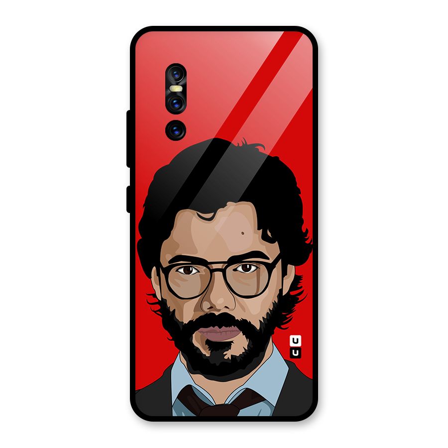 The Professor Illustration Art Glass Back Case for Vivo V15 Pro