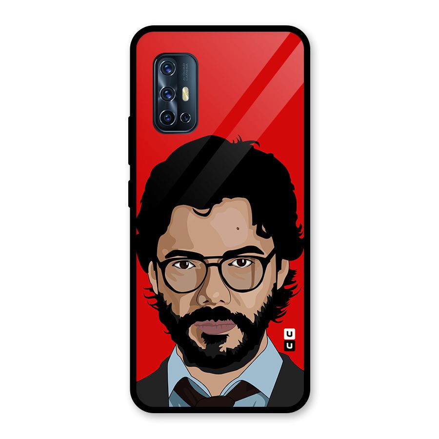 The Professor Illustration Art Glass Back Case for Vivo V17