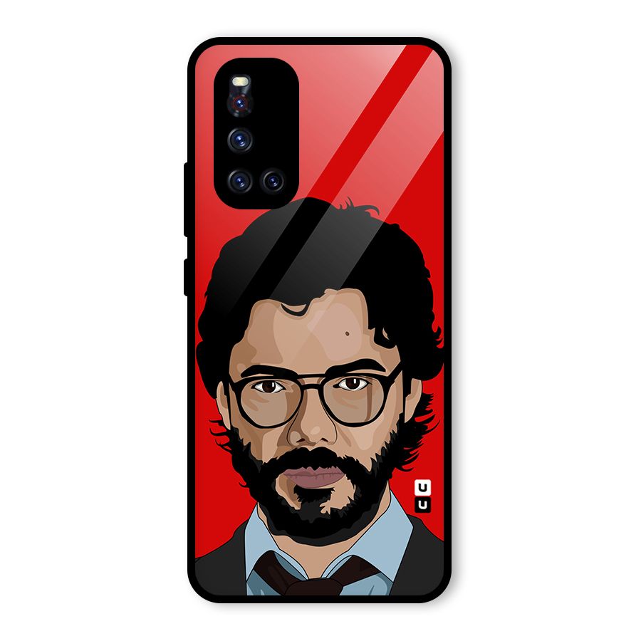 The Professor Illustration Art Glass Back Case for Vivo V19