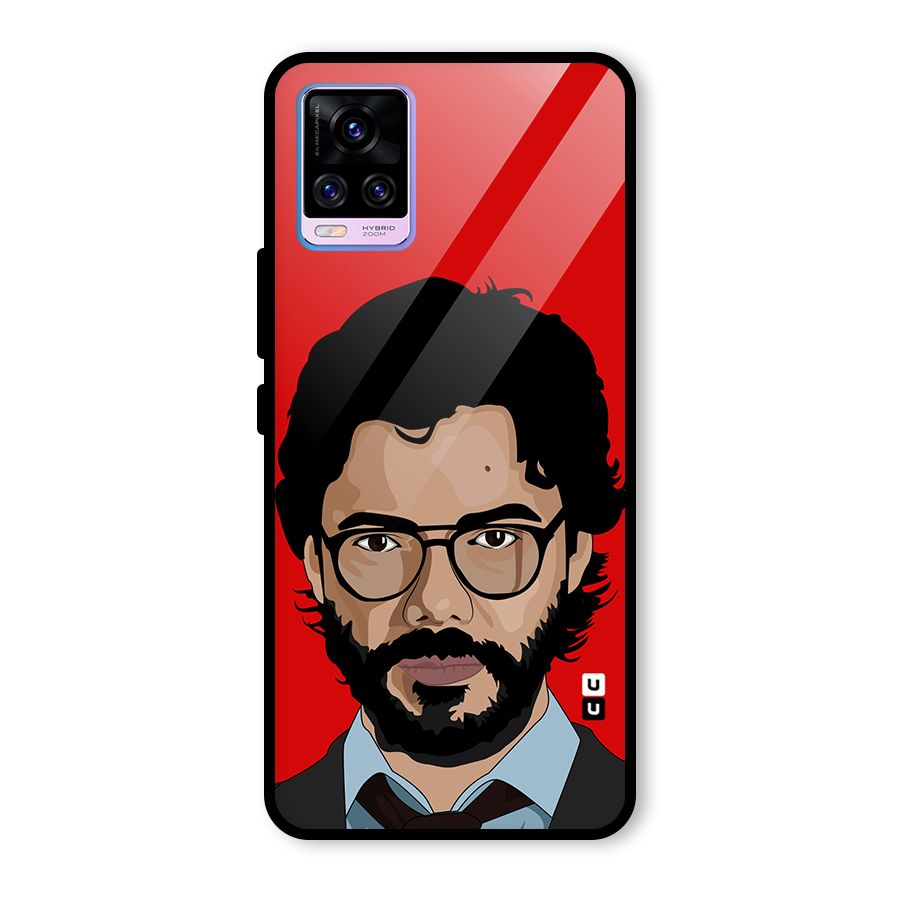 The Professor Illustration Art Glass Back Case for Vivo V20 Pro