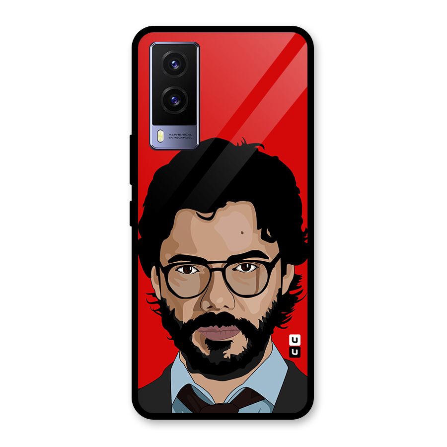 The Professor Illustration Art Glass Back Case for Vivo V21e 5G