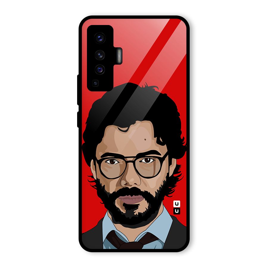The Professor Illustration Art Glass Back Case for Vivo X50