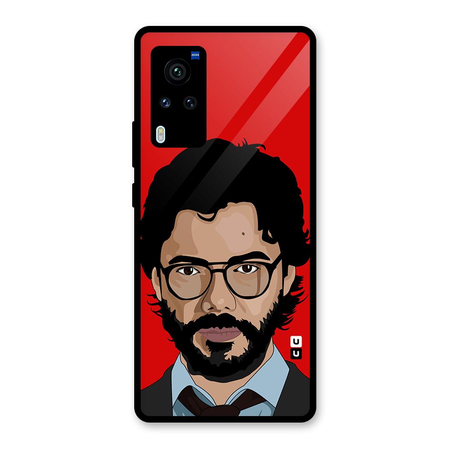 The Professor Illustration Art Glass Back Case for Vivo X60 Pro