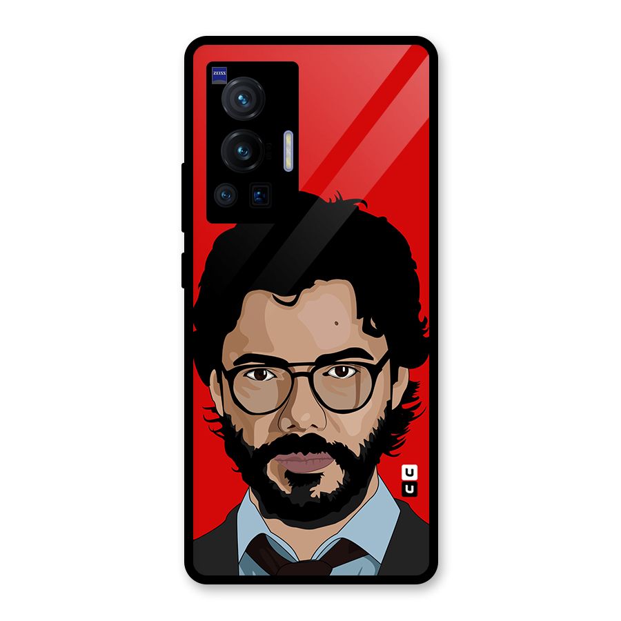 The Professor Illustration Art Glass Back Case for Vivo X70 Pro