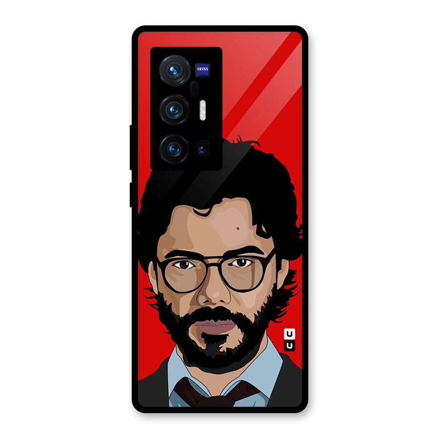 The Professor Illustration Art Glass Back Case for Vivo X70 Pro Plus