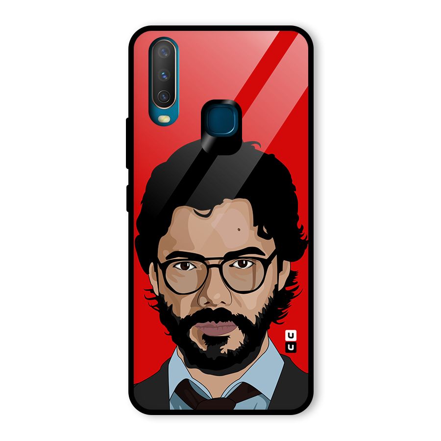 The Professor Illustration Art Glass Back Case for Vivo Y17