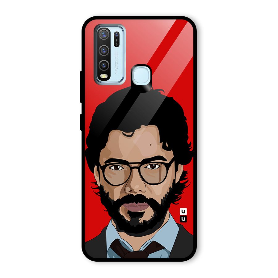The Professor Illustration Art Glass Back Case for Vivo Y30