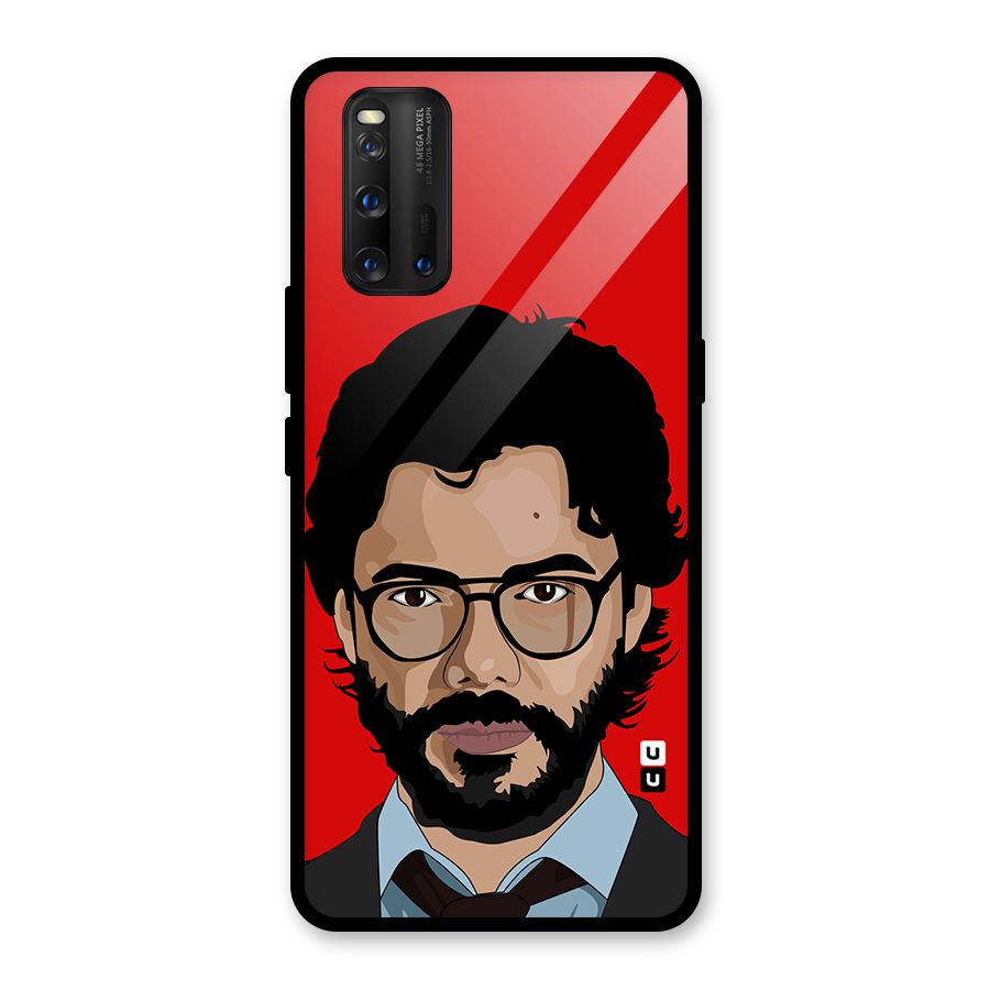 The Professor Illustration Art Glass Back Case for Vivo iQOO 3