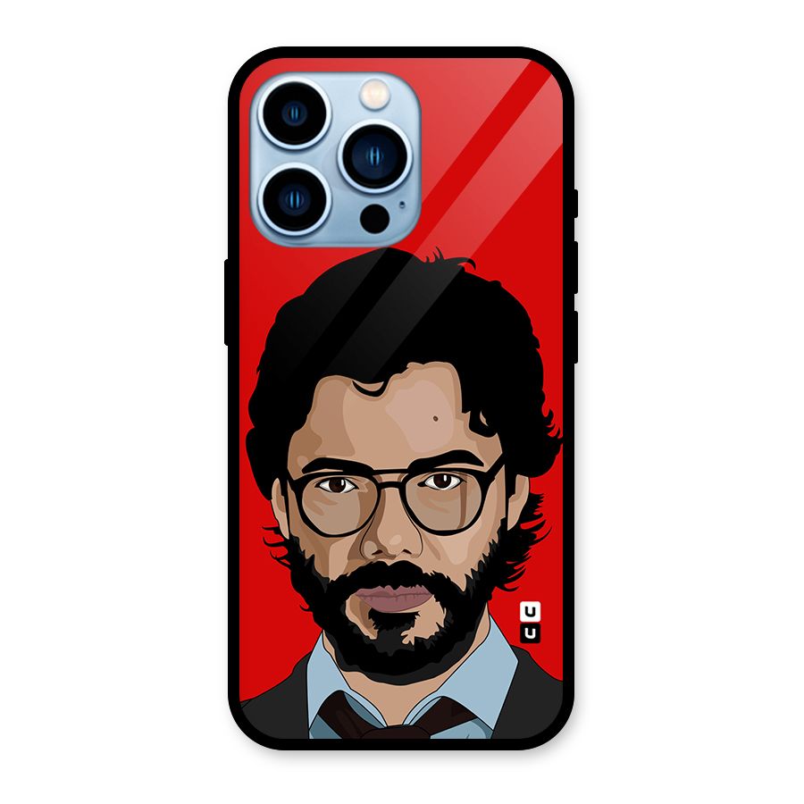 The Professor Illustration Art Glass Back Case for iPhone 13 Pro