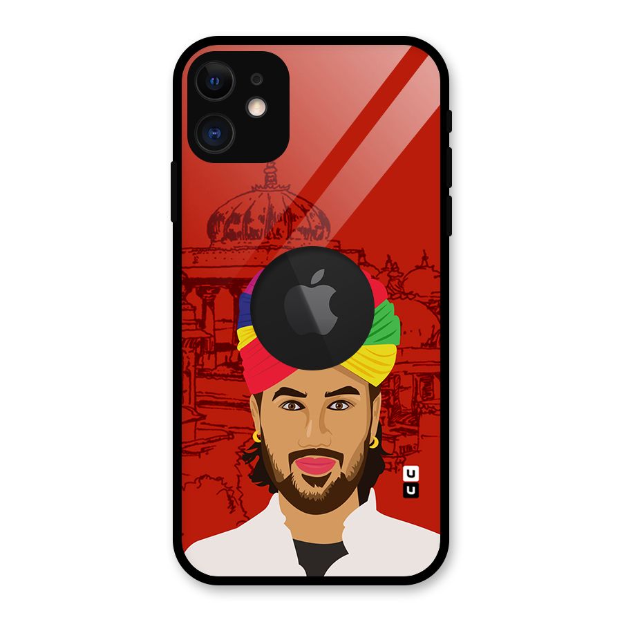 The Rajasthani Chokro Glass Back Case for iPhone 11 Logo Cut