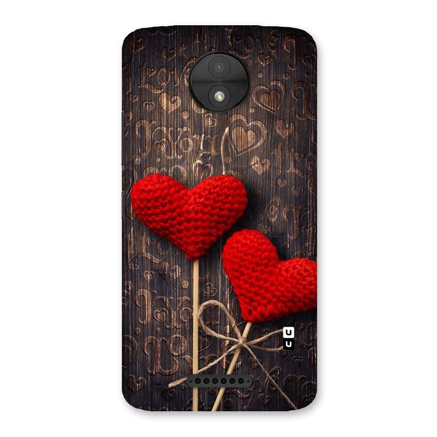 Thread Art Wooden Print Back Case for Moto C