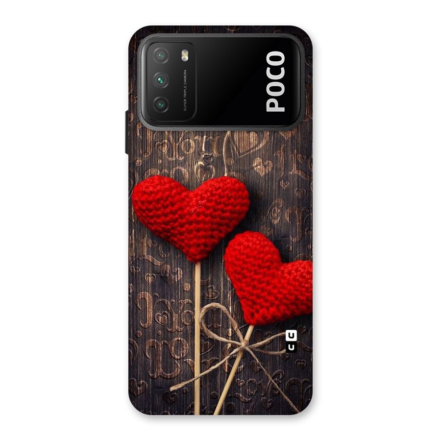 Thread Art Wooden Print Back Case for Poco M3