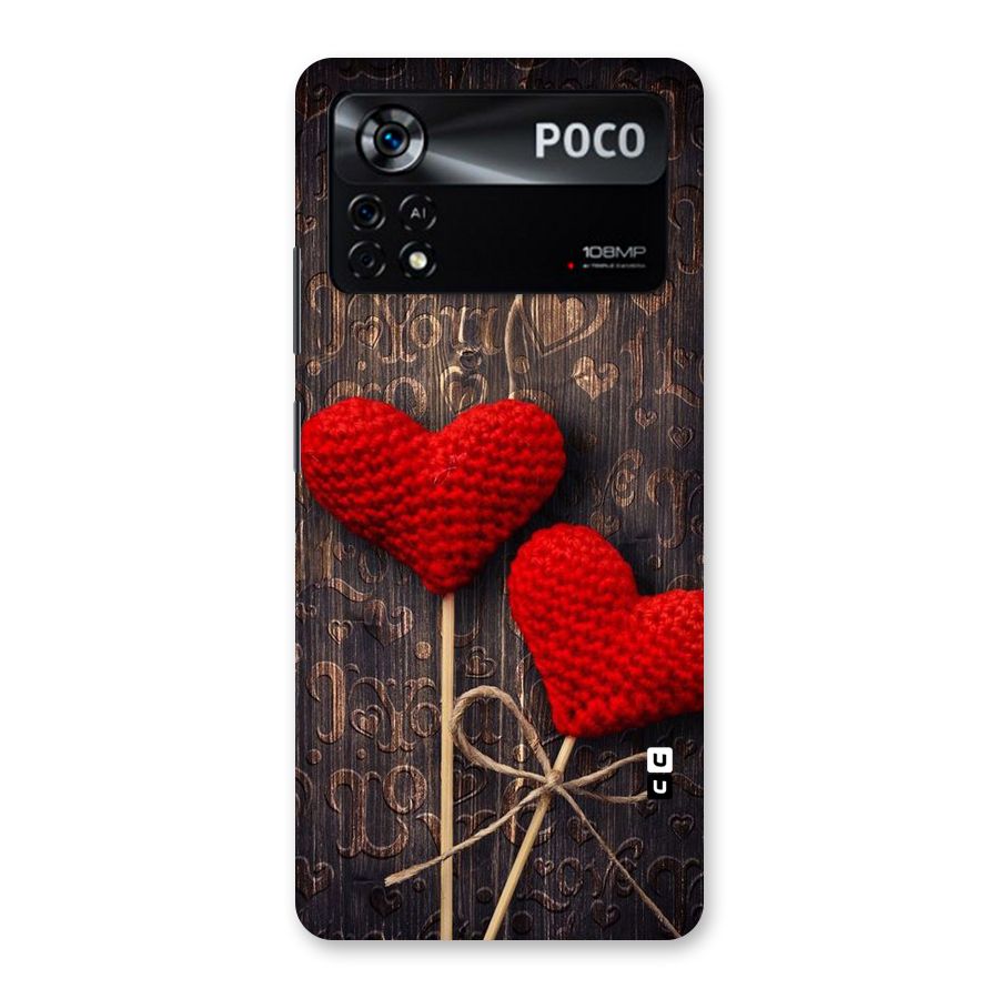 Thread Art Wooden Print Back Case for Poco X4 Pro 5G