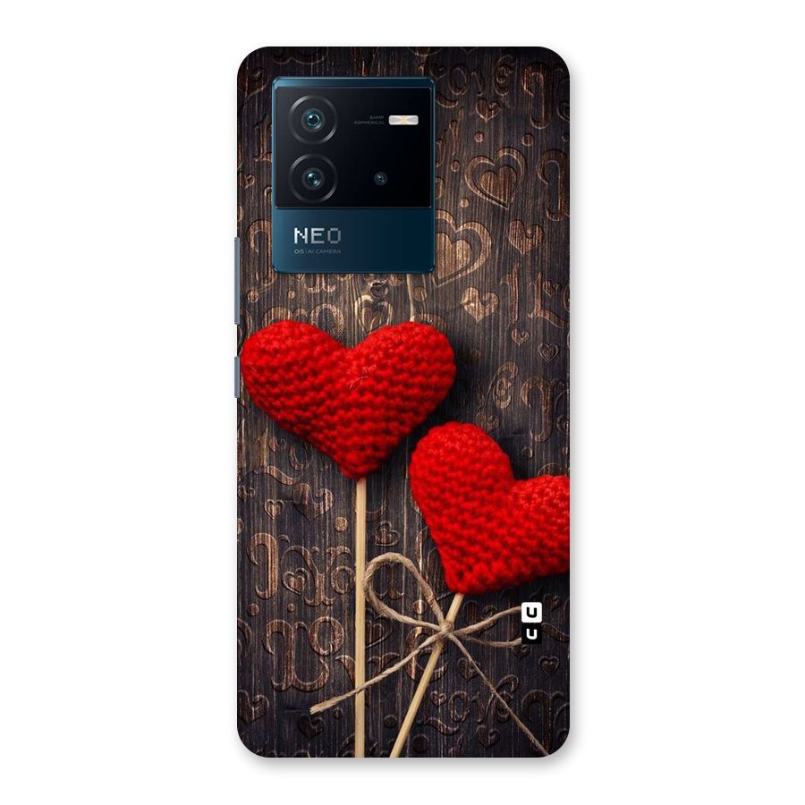 Thread Art Wooden Print Back Case for Vivo iQOO Neo 6 5G
