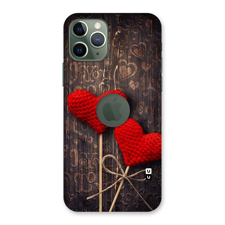 Thread Art Wooden Print Back Case for iPhone 11 Pro Logo  Cut