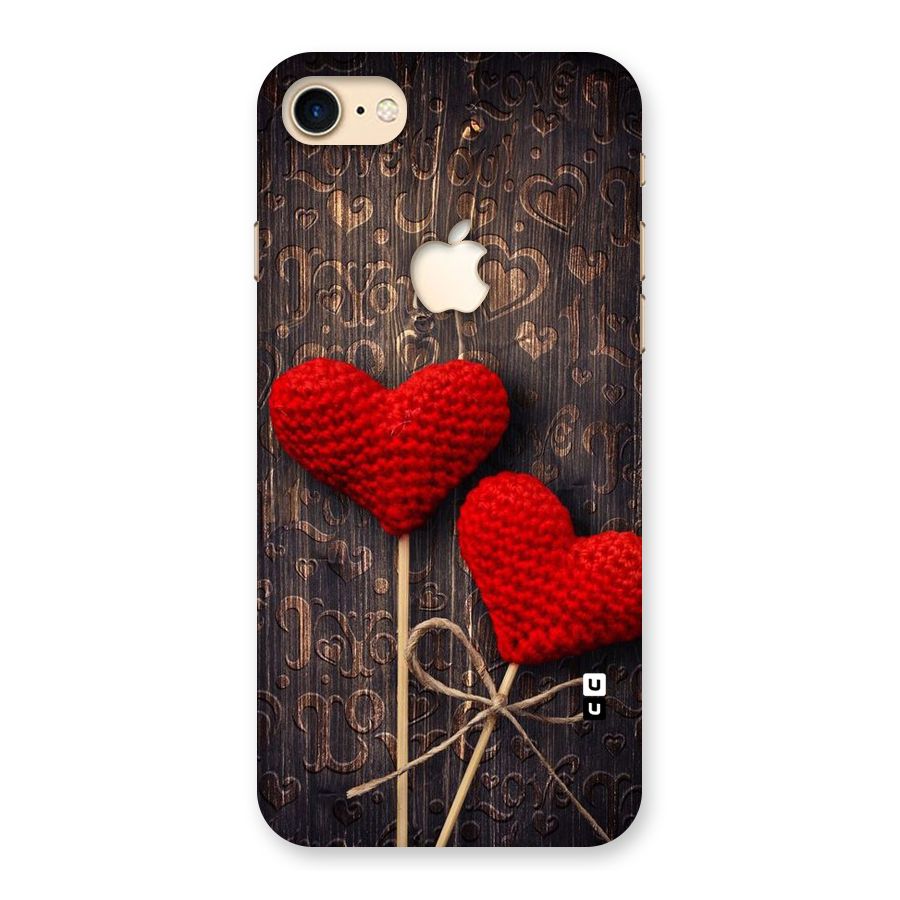 Thread Art Wooden Print Back Case for iPhone 7 Apple Cut