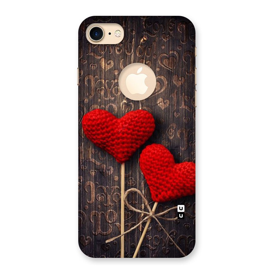 Thread Art Wooden Print Back Case for iPhone 7 Logo Cut