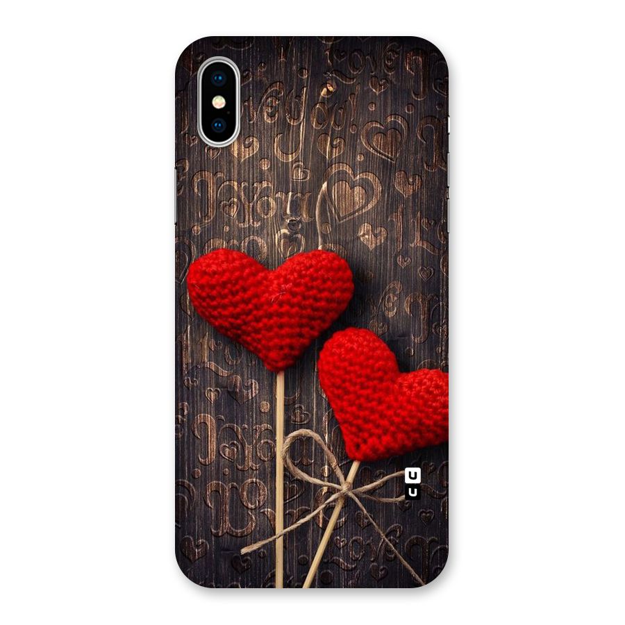 Thread Art Wooden Print Back Case for iPhone XS
