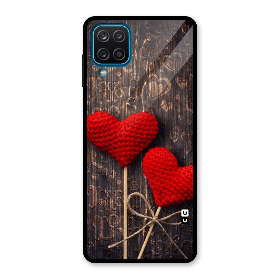 Thread Art Wooden Print Glass Back Case for Galaxy A12