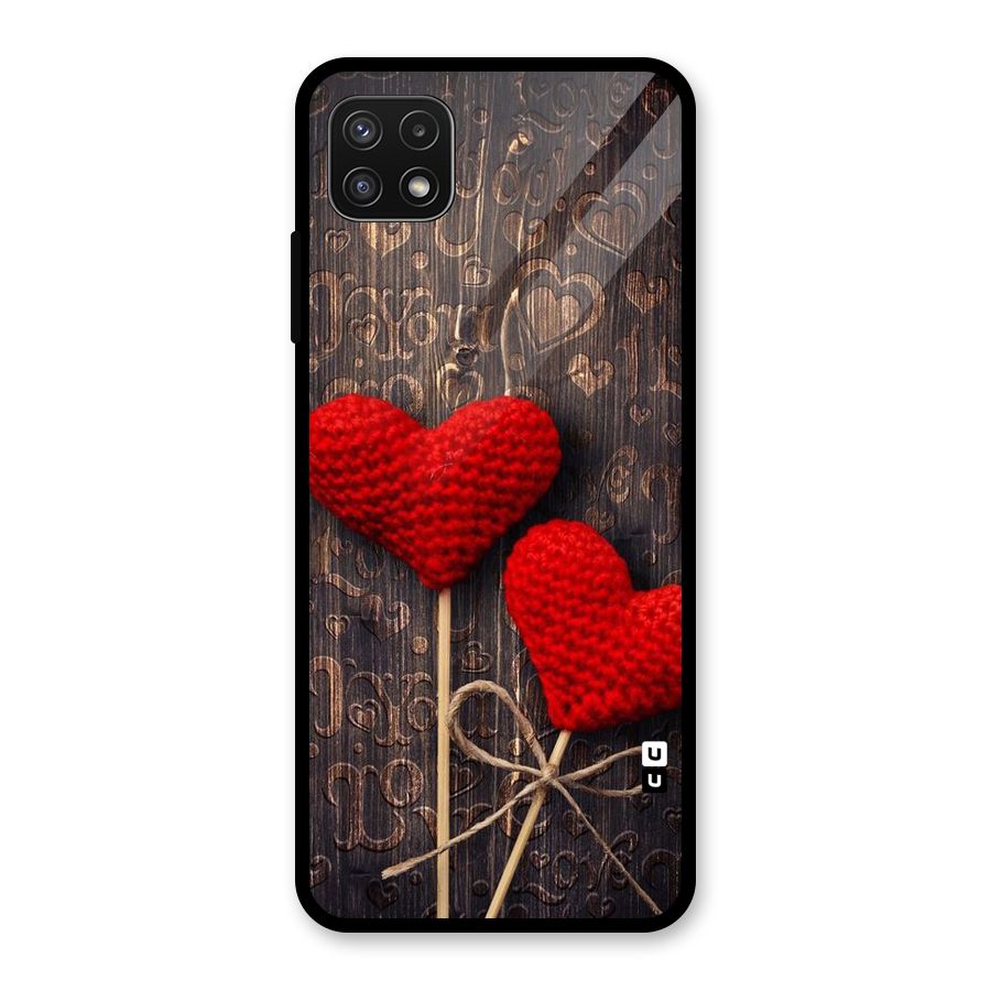 Thread Art Wooden Print Glass Back Case for Galaxy A22 5G