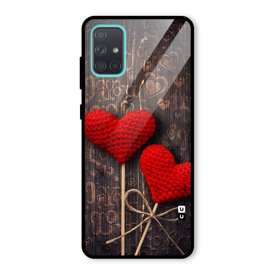 Thread Art Wooden Print Glass Back Case for Galaxy A71