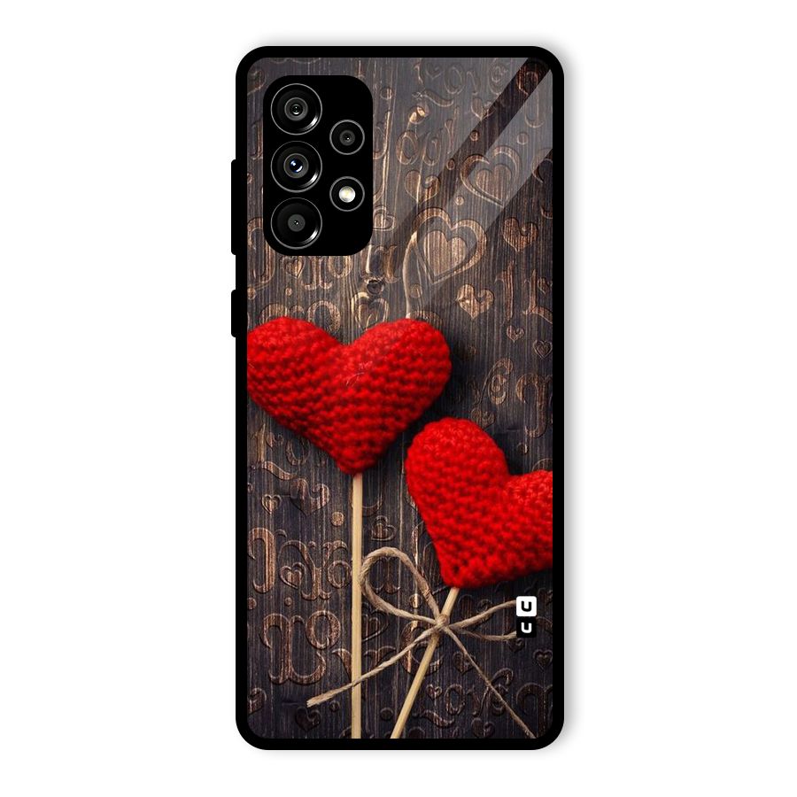 Thread Art Wooden Print Glass Back Case for Galaxy A73 5G