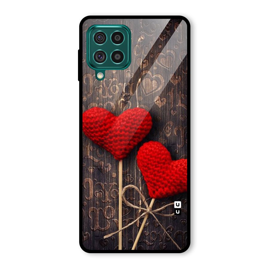 Thread Art Wooden Print Glass Back Case for Galaxy F62