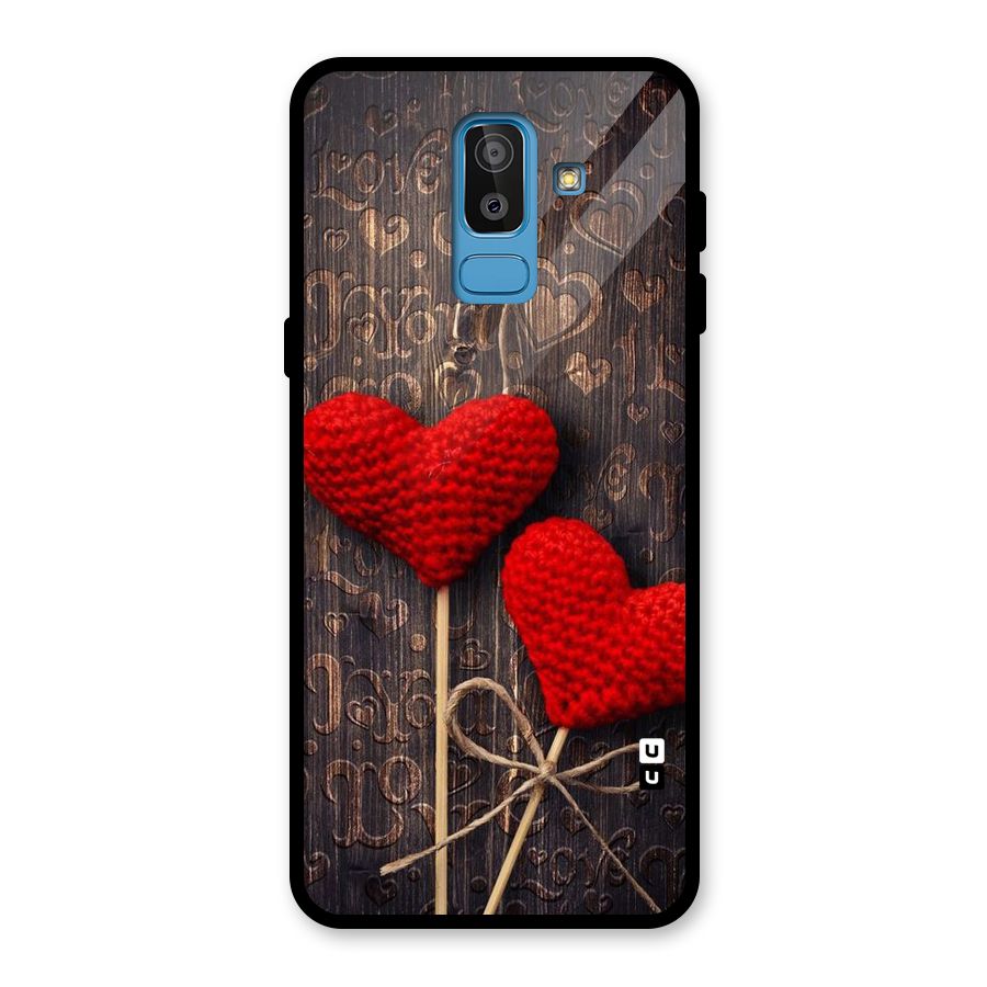 Thread Art Wooden Print Glass Back Case for Galaxy J8