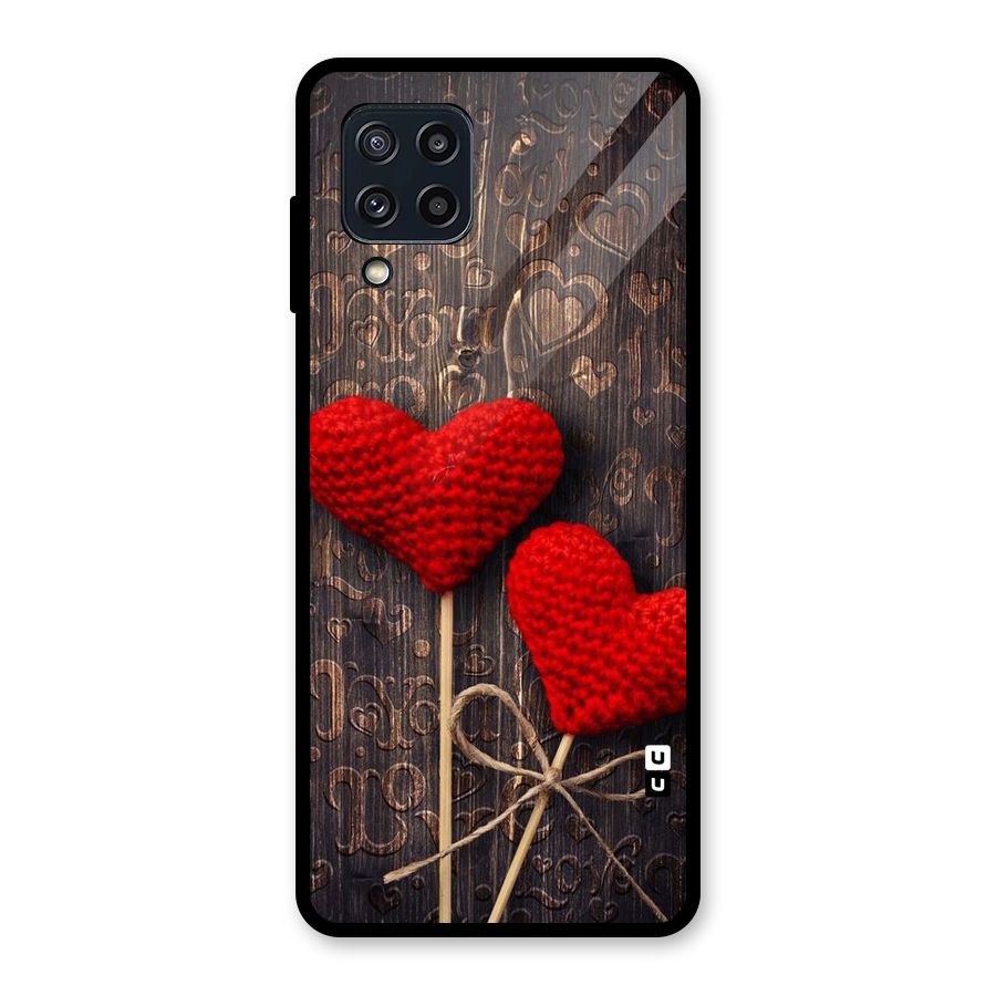 Thread Art Wooden Print Glass Back Case for Galaxy M32