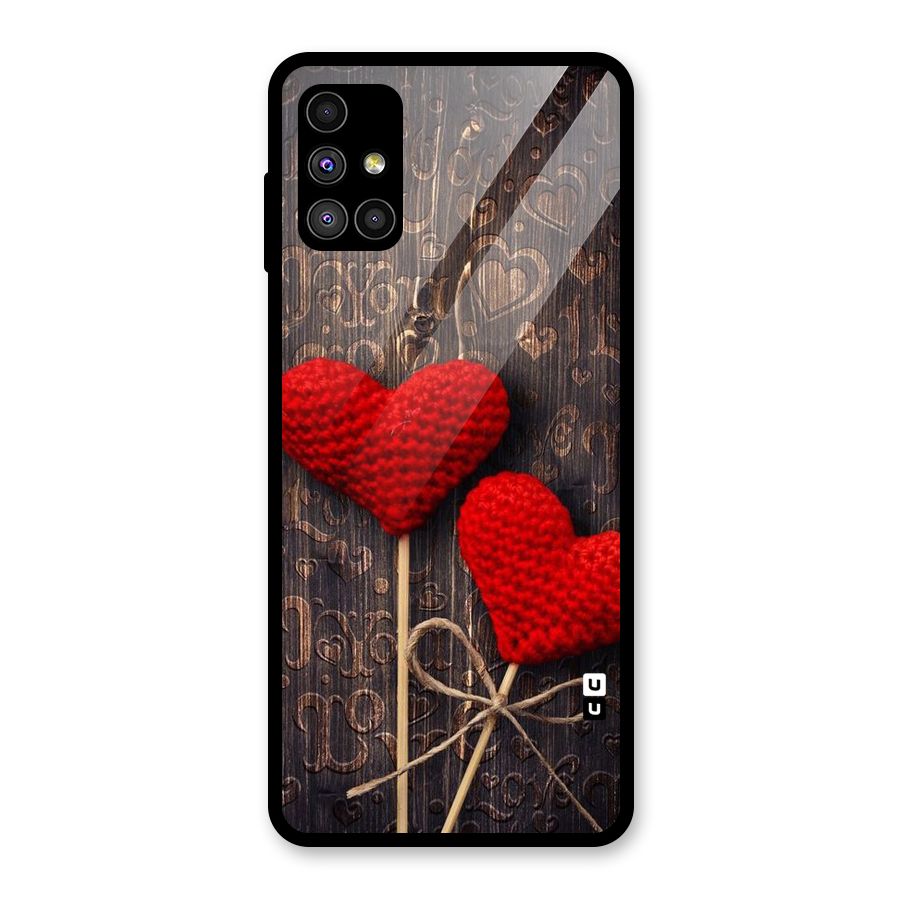 Thread Art Wooden Print Glass Back Case for Galaxy M51