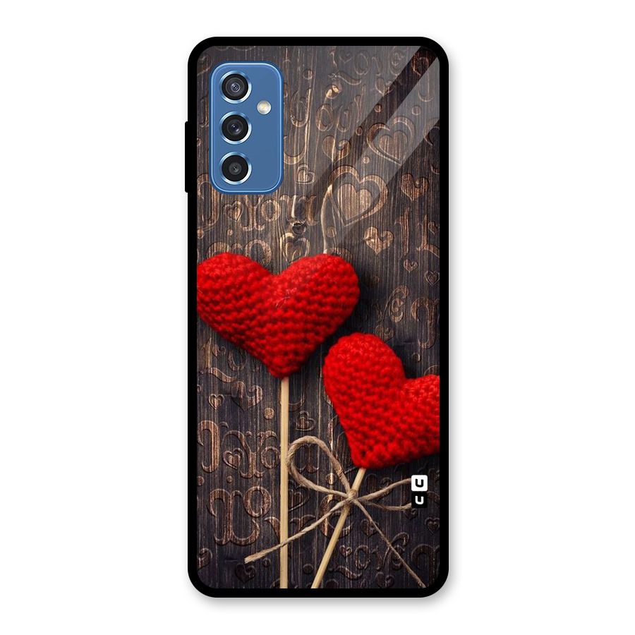 Thread Art Wooden Print Glass Back Case for Galaxy M52 5G