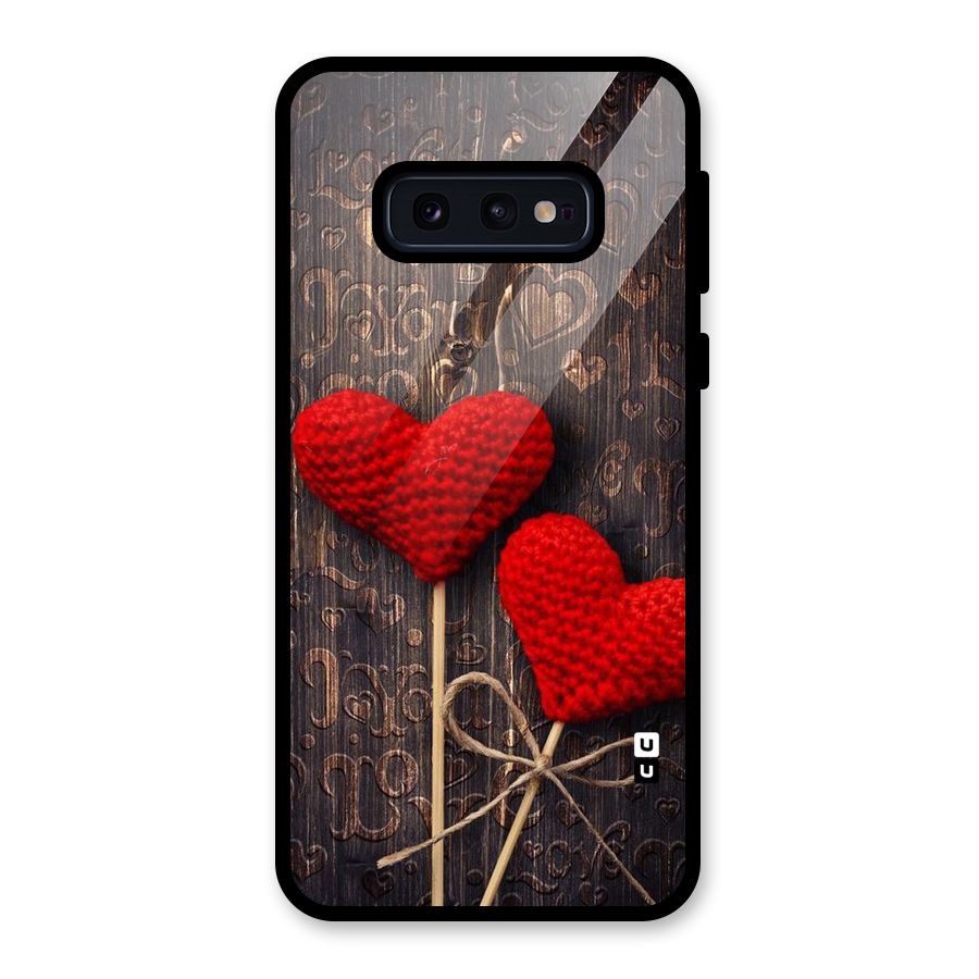 Thread Art Wooden Print Glass Back Case for Galaxy S10e
