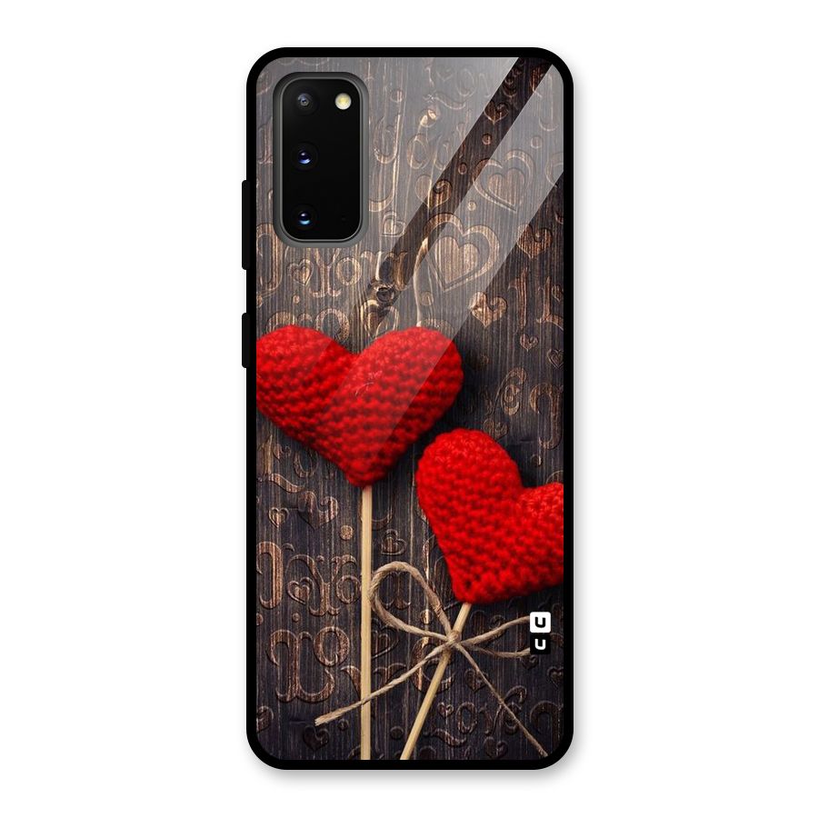 Thread Art Wooden Print Glass Back Case for Galaxy S20
