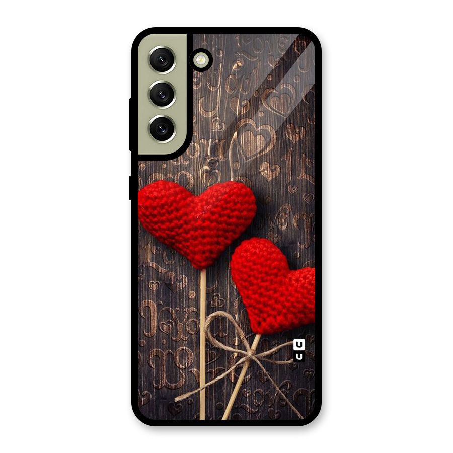 Thread Art Wooden Print Glass Back Case for Galaxy S21 FE 5G