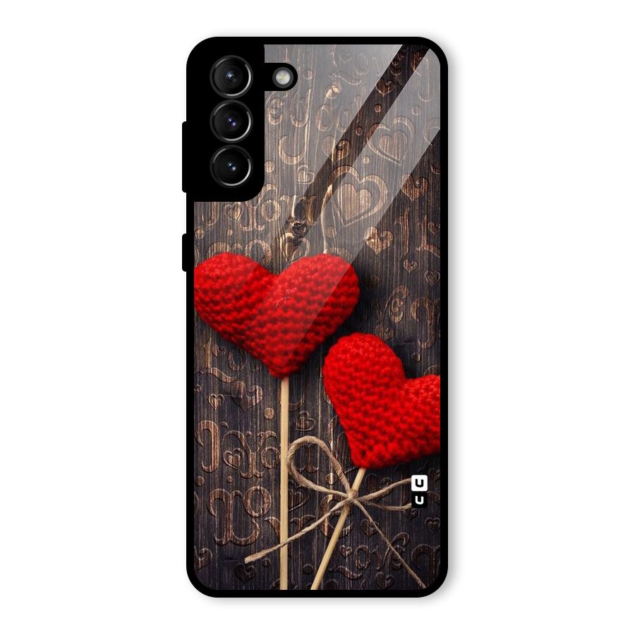 Thread Art Wooden Print Glass Back Case for Galaxy S21 Plus