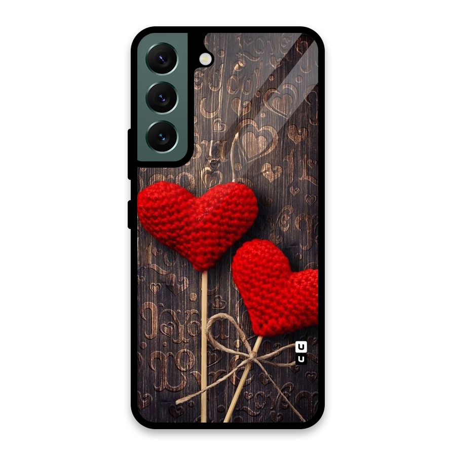Thread Art Wooden Print Glass Back Case for Galaxy S22 5G