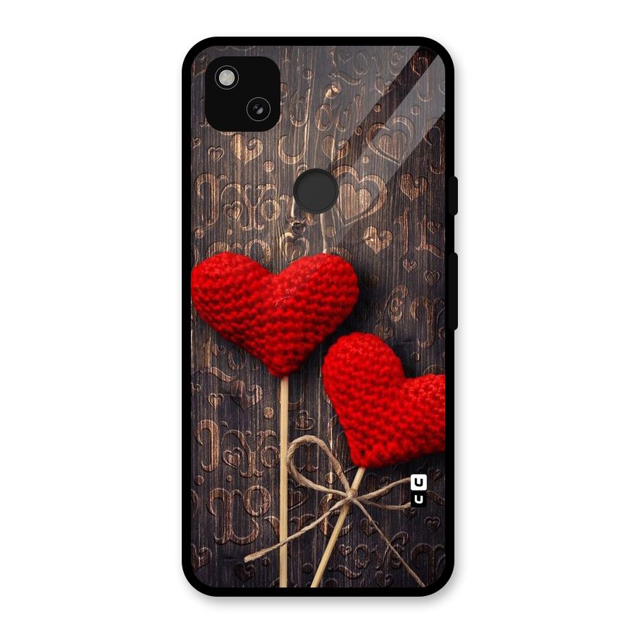 Thread Art Wooden Print Glass Back Case for Google Pixel 4a