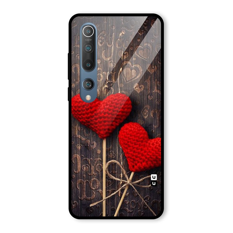 Thread Art Wooden Print Glass Back Case for Mi 10