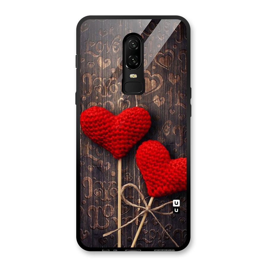 Thread Art Wooden Print Glass Back Case for OnePlus 6