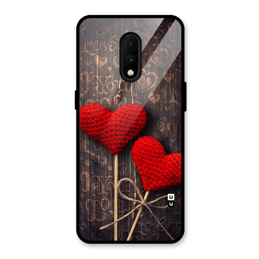 Thread Art Wooden Print Glass Back Case for OnePlus 7